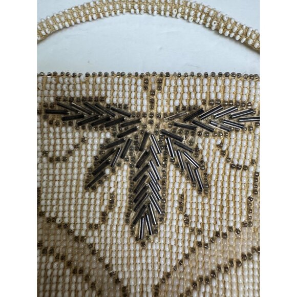 Vintage Beaded Evening Bag With Intricate Design & Handle - Picture 5 of 9